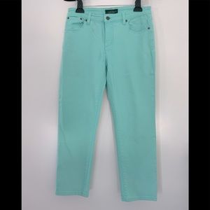 Lauren by Ralph Lauren Turquoise Skinny Ankle Jean